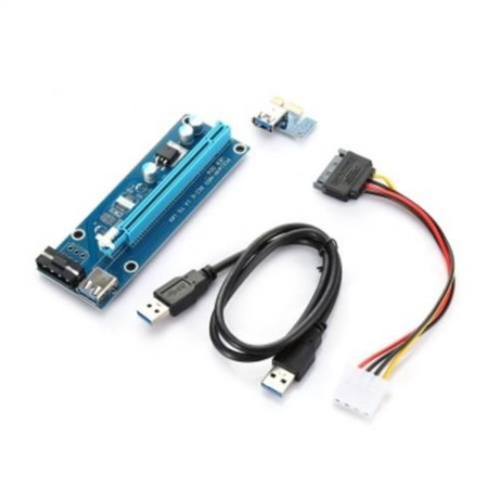 PCI - E 1X TO 16X RISER CARD   USB 3.0 EXTENDER CABLE FOR BITCOIN LITECOIN MINER (BLACK BL