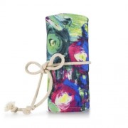 WATERCOLOR INK PAINTING CANVAS PENCIL WRAP ROLL ORGANIZER (COLORMIX)