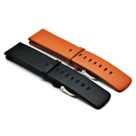22MM GENUINE LEATHER WRISTBAND PIN BUCKLE FOR HUAMI AMAZFIT SMART BRACELET (BLACK)