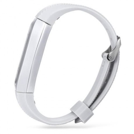 14MM RUBBER STRAP METAL CASE FOR XIAOMI MIBAND 2 SMART WRISTBAND (SILVER)