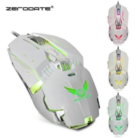 ZERODATE X800 WIRED GAMING MOUSE ADJUST WEIGHT 3200DPI (WHITE)