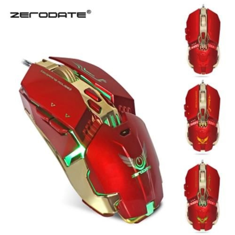 ZERODATE X800 WIRED GAMING MOUSE ADJUST WEIGHT 3200DPI (RED)
