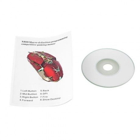 ZERODATE X800 WIRED GAMING MOUSE ADJUST WEIGHT 3200DPI (RED)