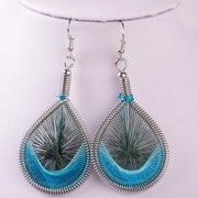 ETHNIC STYLE WATER DROP EARRINGS (BLUE)