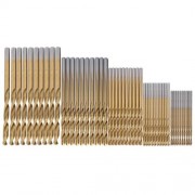 50PCS HIGH-SPEED STEEL TWIST DRILL TITANIUM COATED WOODWORKING METAL TOOL (GOLDEN)