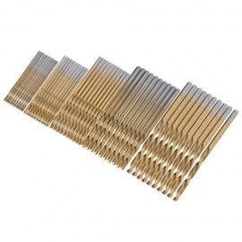 50PCS HIGH-SPEED STEEL TWIST DRILL TITANIUM COATED WOODWORKING METAL TOOL (GOLDEN)