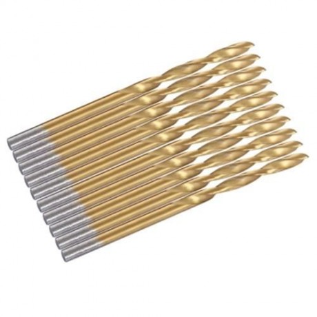50PCS HIGH-SPEED STEEL TWIST DRILL TITANIUM COATED WOODWORKING METAL TOOL (GOLDEN)
