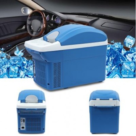 8L Portable Mini Warming and Cooling Vehicle Refrigerator (BLUE)