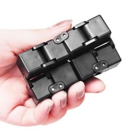 ALLOY FIDGET CUBE SHAPE FUNNY STRESS RELIEVER ADULT FIDGETING TOY (BLACK)