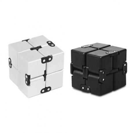 ALLOY FIDGET CUBE SHAPE FUNNY STRESS RELIEVER ADULT FIDGETING TOY (BLACK)