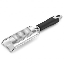 STAINLESS STEEL GINGER POTATO GRATER WITH NON-SLIP HANDLE (SILVER AND BLACK)