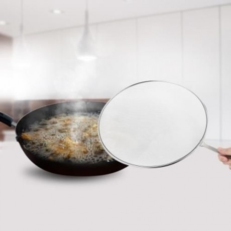 STAINLESS STEEL GREASE SPLATTER SCREEN KITCHEN TOOL (SILVER)