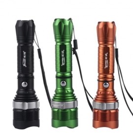 JIAOSUN T6 3 MODES ZOOMING FLASHLIGHT ALUMINIUM ALLOY OUTDOOR TORCH (BRONZE-COLORED)