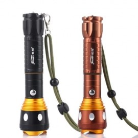 JIAOSUN 3 MODES ZOOMING OUTDOOR TORCH WITH SAFETY HAMMER (BLACK)