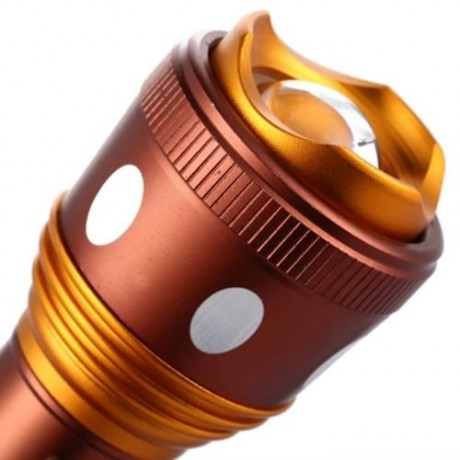 JIAOSUN 3 MODES ZOOMING OUTDOOR TORCH WITH SAFETY HAMMER (BRONZE-COLORED)