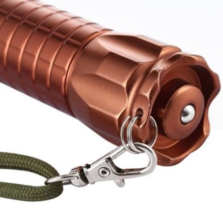 JIAOSUN 3 MODES ZOOMING OUTDOOR TORCH WITH SAFETY HAMMER (BRONZE-COLORED)