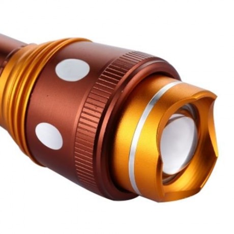 JIAOSUN 3 MODES ZOOMING OUTDOOR TORCH WITH SAFETY HAMMER (BRONZE-COLORED)