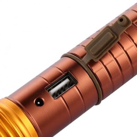 JIAOSUN 3 MODES ZOOMING OUTDOOR TORCH WITH SAFETY HAMMER (BRONZE-COLORED)