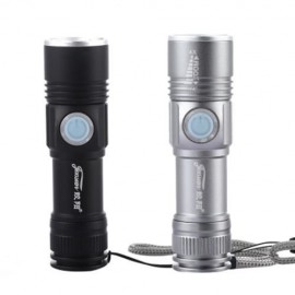 JIAOSUN USB RECHARGEABLE Q5 3 MODES ZOOMING MINI FLASHLIGHT (SILVER)