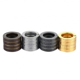 STYLISH DEFENSIVE HEXAGON ROUND RING WITH FOUR LAYER DESIGN FOR MAN (SILVER)