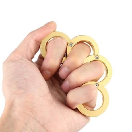 STYLISH DEFENSIVE HEXAGON ROUND RING WITH FOUR LAYER DESIGN FOR MAN (GOLDEN)