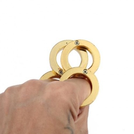 STYLISH DEFENSIVE HEXAGON ROUND RING WITH FOUR LAYER DESIGN FOR MAN (GOLDEN)