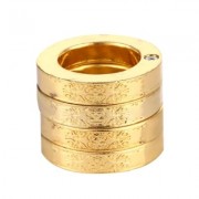 Stylish Defensive Hexagon Round Ring with Four Layer Design for Man (GOLDEN)