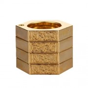 STYLISH DEFENSIVE HEXAGON ROUND RING WITH FOUR LAYER DESIGN FOR MAN (GOLDEN)