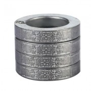 Stylish Defensive Hexagon Round Ring with Four Layer Design for Man (SILVER GRAY)