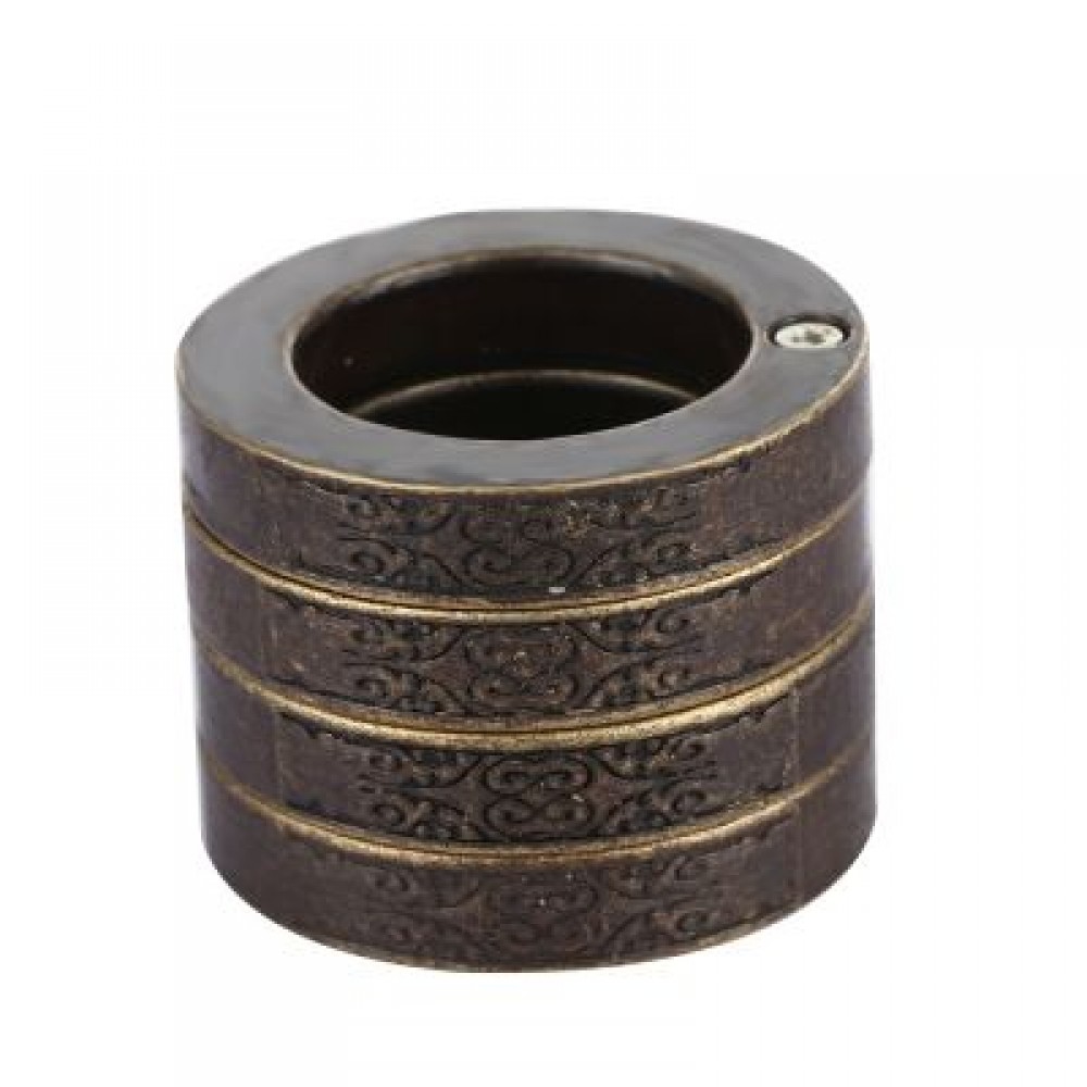 Stylish Defensive Hexagon Round Ring with Four Layer Design for Man (BRONZE-COLORED)