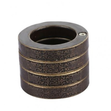 Stylish Defensive Hexagon Round Ring with Four Layer Design for Man (BRONZE-COLORED)