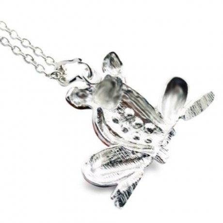 SPARKLING RHINESTONES CUTE FROG WOMEN LONG NECKLACE (ORANGE)