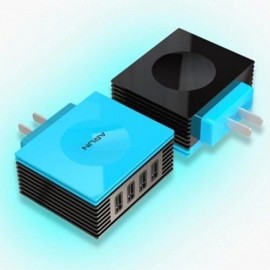 4 PORT INTELLIGENT USB FAST CHARGING STATION - 100 - 240V (CERISE)