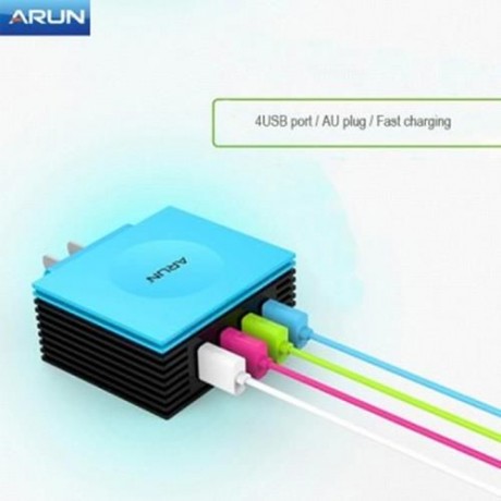 4 PORT INTELLIGENT USB FAST CHARGING STATION - 100 - 240V (JADE GREEN)