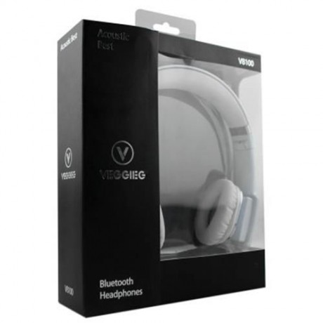 VEGGIEG V8100 FOLDABLE BLUETOOTH HANDS FREE HEADSET (WHITE)