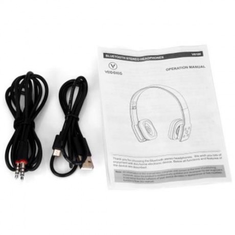 VEGGIEG V8100 FOLDABLE BLUETOOTH HANDS FREE HEADSET (WHITE)