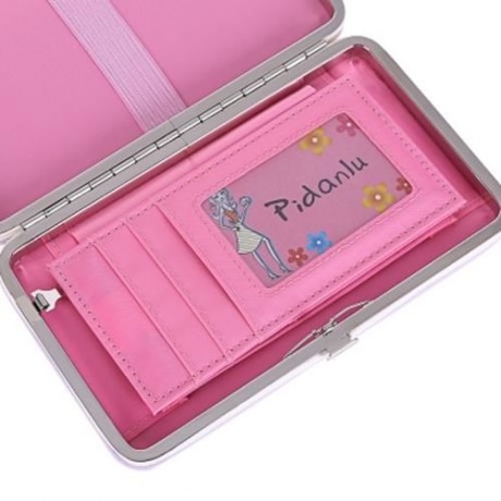 PIDANLU FLOWER PATTERNS MULTIFUNCTION WOMEN CLUTCH WALLET (LIGHT PURPLE)