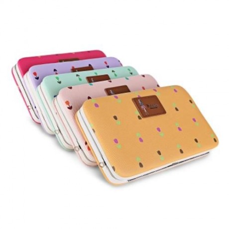 PIDANLU FLOWER PATTERNS MULTIFUNCTION WOMEN CLUTCH WALLET (LIGHT PURPLE)