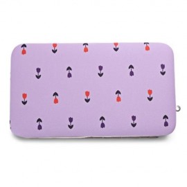 PIDANLU FLOWER PATTERNS MULTIFUNCTION WOMEN CLUTCH WALLET (LIGHT PURPLE)