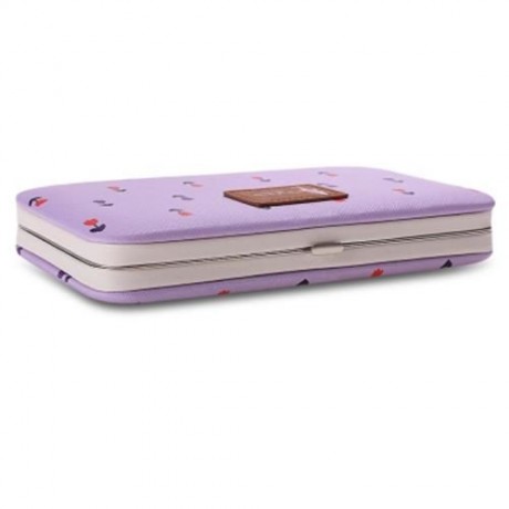 PIDANLU FLOWER PATTERNS MULTIFUNCTION WOMEN CLUTCH WALLET (LIGHT PURPLE)