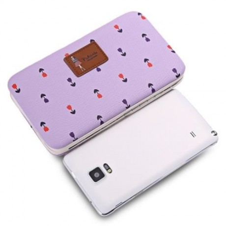 PIDANLU FLOWER PATTERNS MULTIFUNCTION WOMEN CLUTCH WALLET (LIGHT PURPLE)