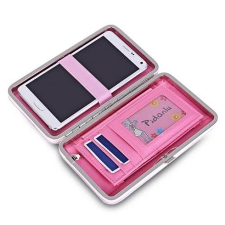 PIDANLU FLOWER PATTERNS MULTIFUNCTION WOMEN CLUTCH WALLET (LIGHT PURPLE)