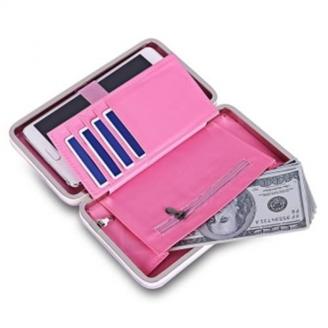 PIDANLU FLOWER PATTERNS MULTIFUNCTION WOMEN CLUTCH WALLET (LIGHT PURPLE)