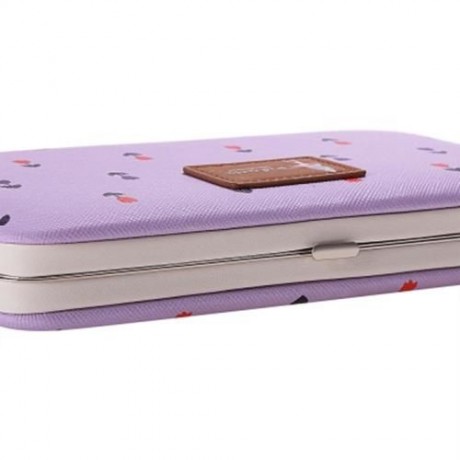 PIDANLU FLOWER PATTERNS MULTIFUNCTION WOMEN CLUTCH WALLET (LIGHT PURPLE)