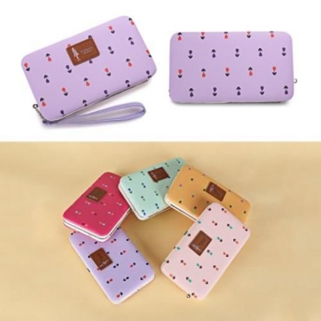 PIDANLU FLOWER PATTERNS MULTIFUNCTION WOMEN CLUTCH WALLET (YELLOW)