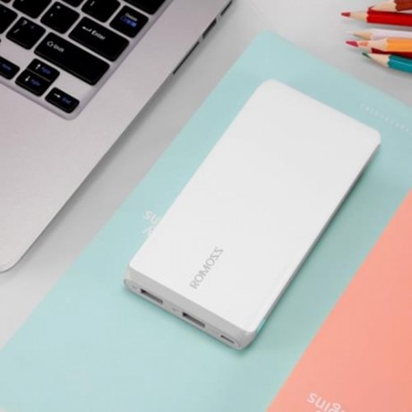 ROMOSS ARROW 10 10000MAH PORTABLE POWER BANK DUAL USB (WHITE)