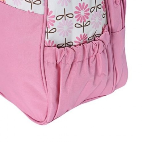 5PCS MUMMY HANDBAG DIAPER PAD BOTTLE HOLDER FOOD BAGS (PINK)