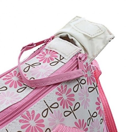 5PCS MUMMY HANDBAG DIAPER PAD BOTTLE HOLDER FOOD BAGS (PINK)