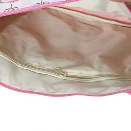 5PCS MUMMY HANDBAG DIAPER PAD BOTTLE HOLDER FOOD BAGS (PINK)