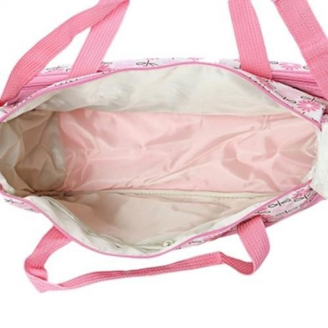 5PCS MUMMY HANDBAG DIAPER PAD BOTTLE HOLDER FOOD BAGS (PINK)
